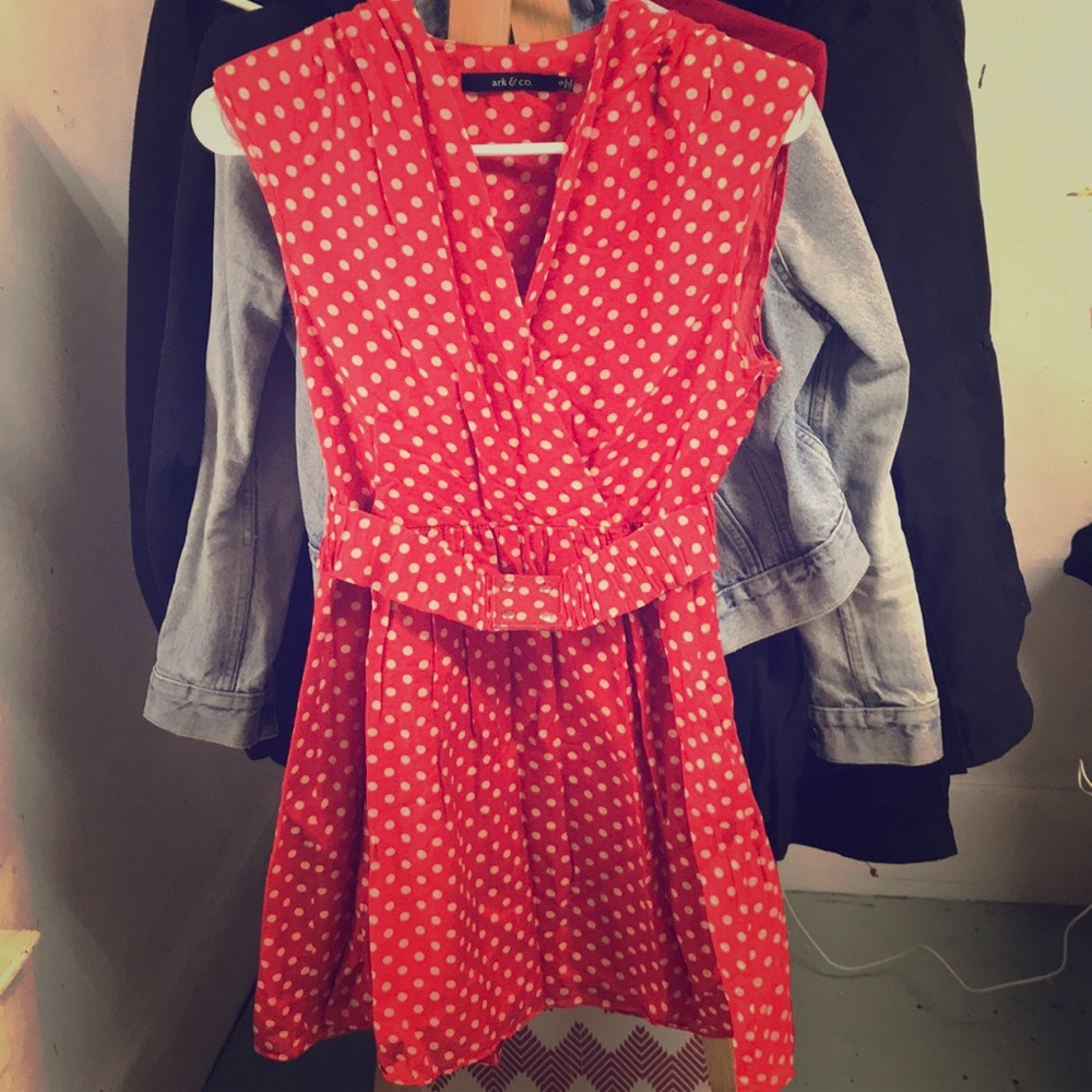 Red polka dot summer dress